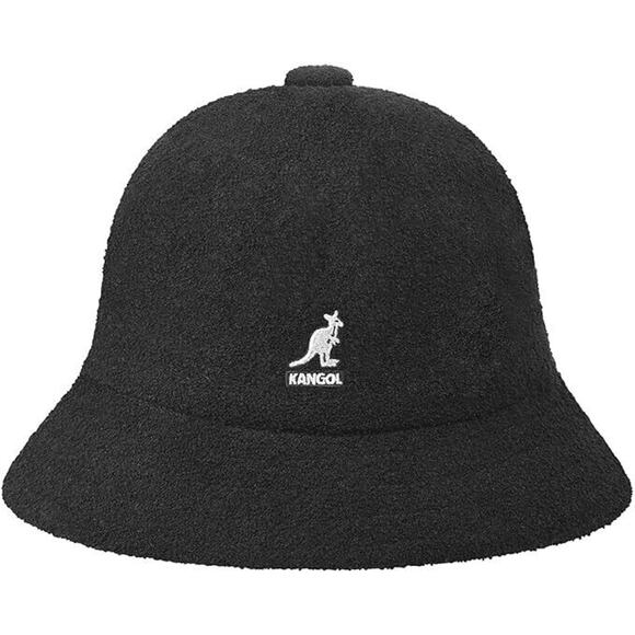 Kangol Bermuda Casual Black White Logo Boonie Bucket Hat Unisex Adult Small - Picture 1 of 5
